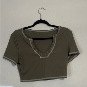 Olive Green Women's Crop Top